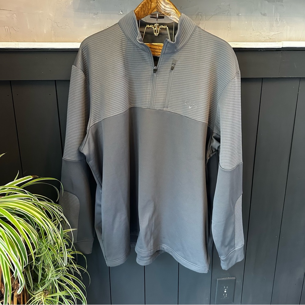 Callaway Opti-Dri Quarter Zip Pullover XXL Gray Fleece Golf Performance‎ Top
